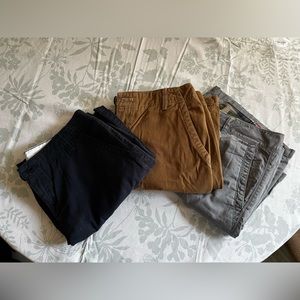 NWOT 3 Pairs Eddie Bauer shorts in Dark Khaki, Navy Blue & Gray Size 6